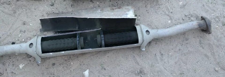 Переделка пламягасителя стингер в резонатор. - Lada 21104, 1,5 л, 2002 года тюни
