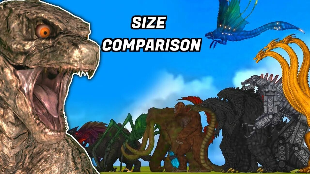 Годзилла. Годзилла 1998 и Годзилла 2014 сравнение. Любовь у кайдзю. Mobile Monsters Size Comparison. Monster comparison