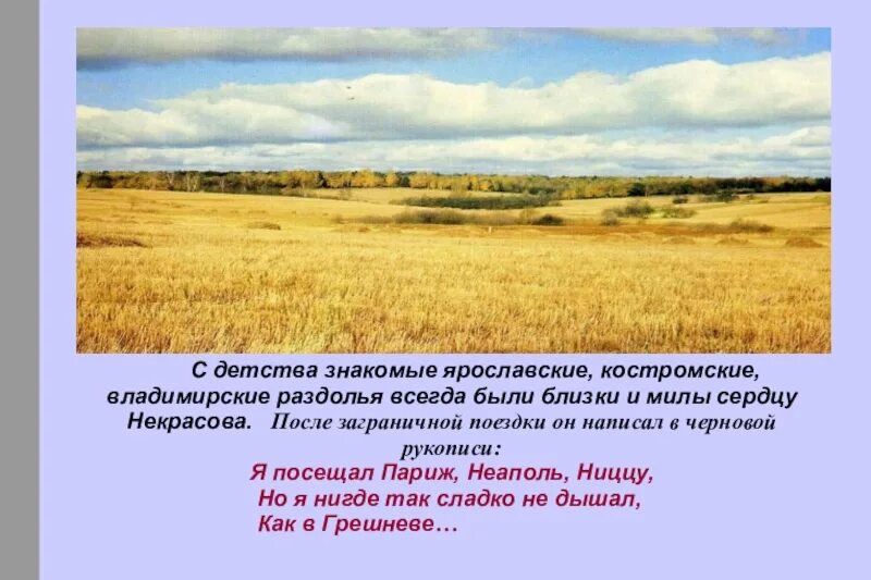 Несжатая как пишется. Некрасов и Ярославский край. Где прошло детство Некрасова. Некрасов стихи про поле. Природа в лирике Некрасова.