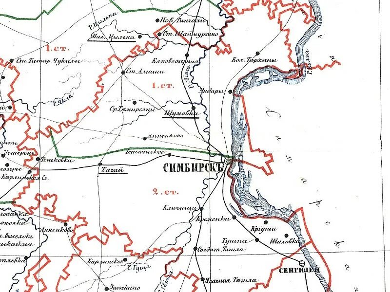 Симбирск на карте 17 века. Симбирская Губерния карта до 1917 года. Карта Симбирской губернии 18 века. Карта Симбирска до 1917 года.