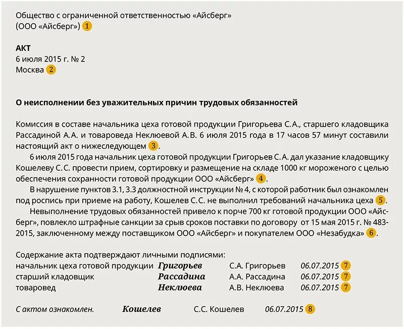 Работнику указано на нарушение