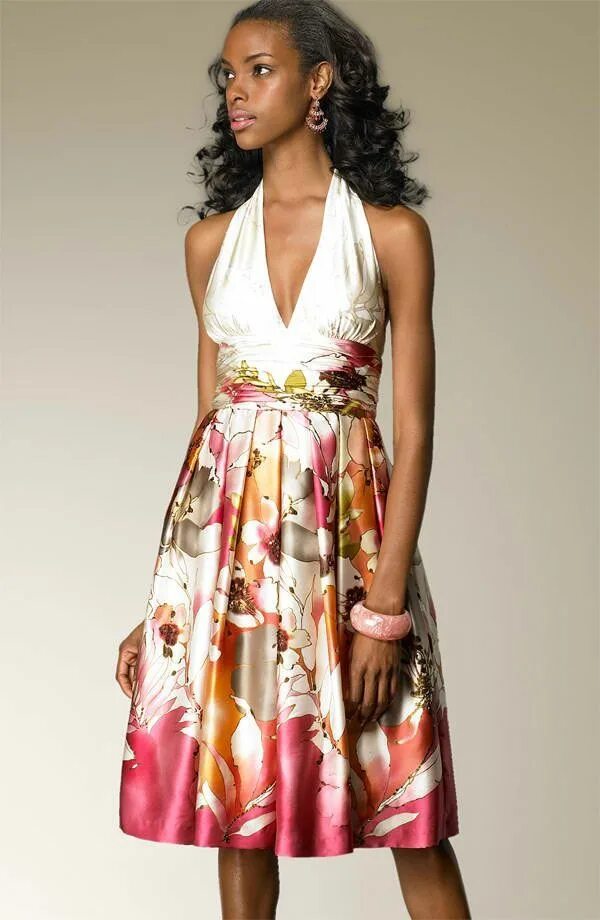 Платье из шелка. Платье silk. Floral dress silk. Adrianna papell. Платье из шелка.