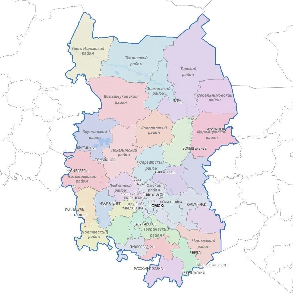 Муниципальные районы омской области