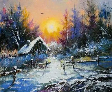 Зима холст масло