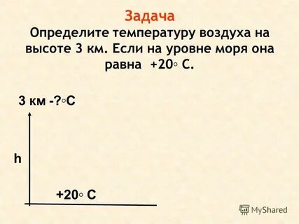 Определите температуру воздуха на высоте 3 км