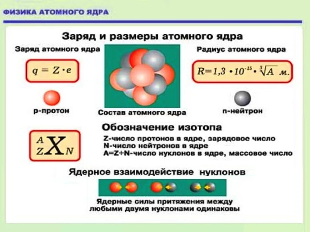 Ядерная физика атомное ядро