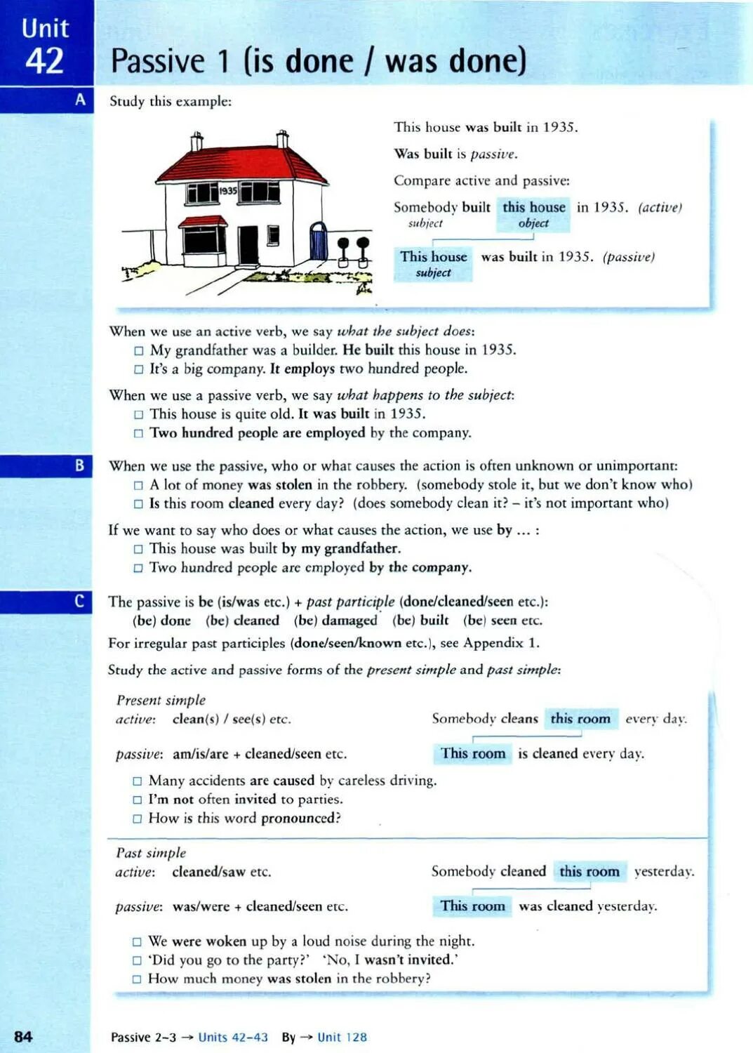 Unit pass. Passive Мерфи. Passive Voice Murphy. Passive 1 is done/was done ответы. Unit 42 Passive 1 ответы.