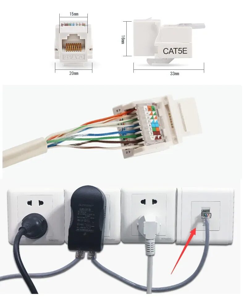 Как подключить интернет провод к розетке. Распиновка розетки rj45. обжим розетки rj45 schneider. расключение кабеля в розетке rj45. соединение витой пары rj45.
