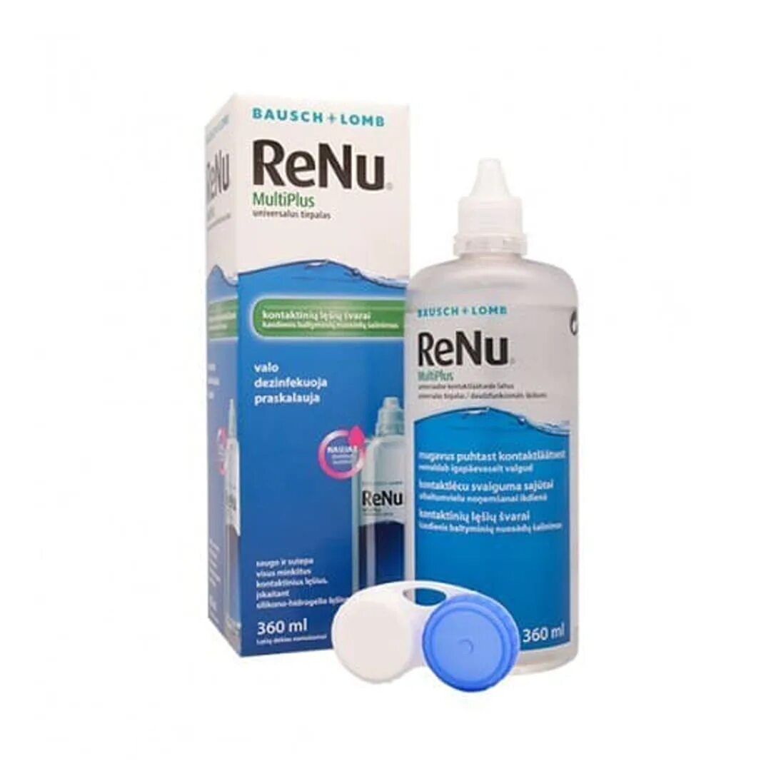 Растворы Renu MULTIPLUS 360 мл. Раствор Renu MULTIPLUS (360 ml + контейнер). Раствор для линз Renu MULTIPLUS 360 мл. Renu для линз 360мл.