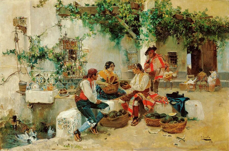 Selling paintings. Хоакин Соролья Granada. Соролья Хоакин виноград. Испанская жанровая живопись 19 век. Американская жанровая живопись 20 века.