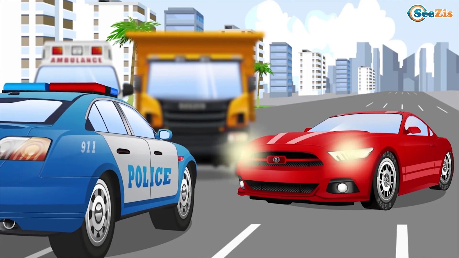 Полицейская машина в мультфильме. Про полицейскую машину для мальчиков