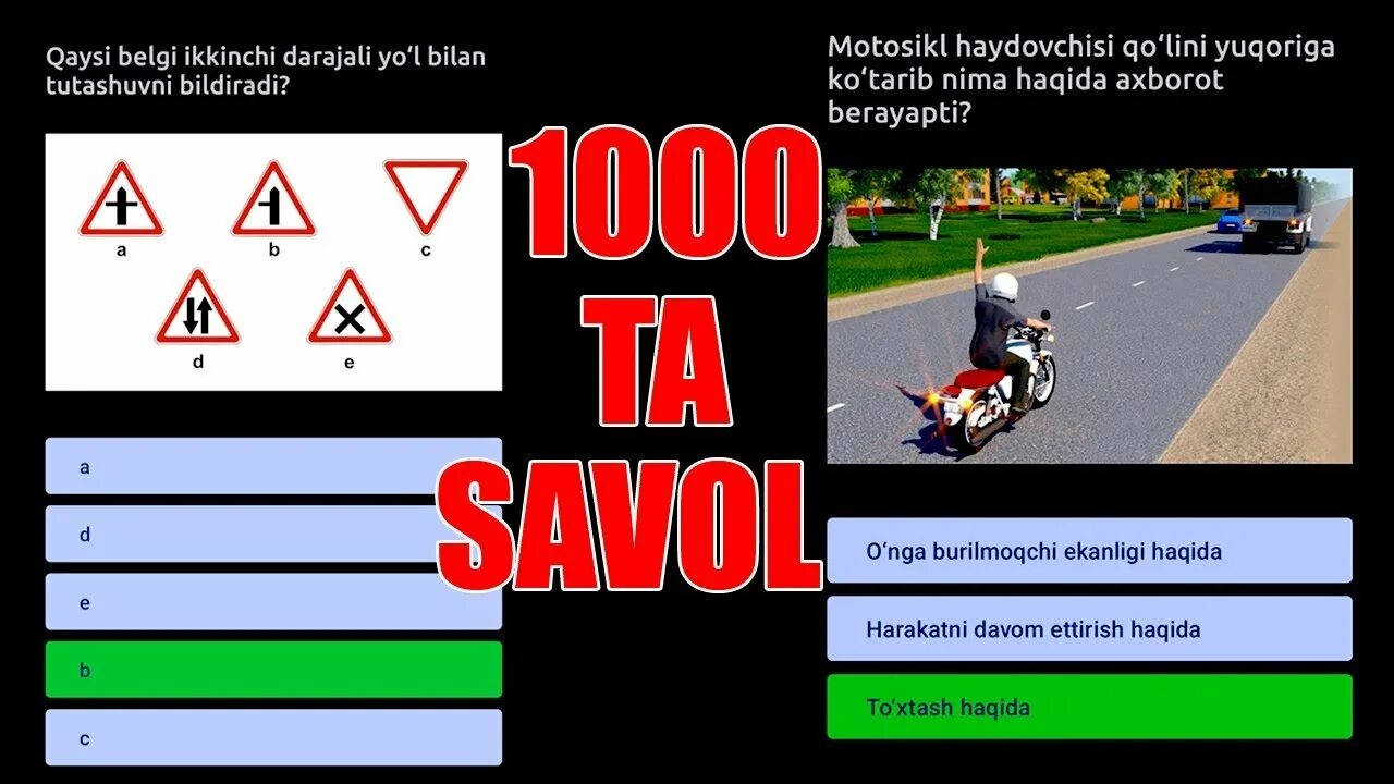 Avto test 1000 savol