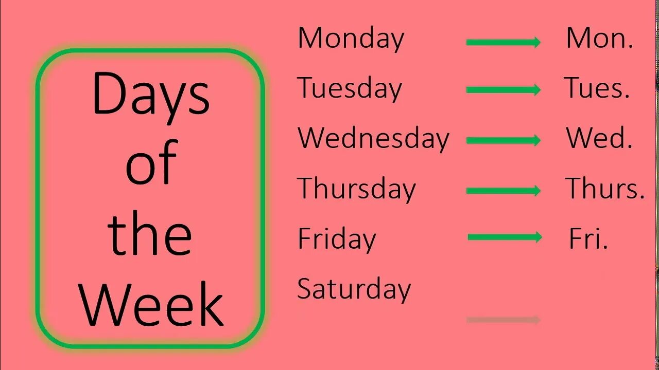 Days of the week months. Days of the week short forms. Days of the week abbreviations. Days of the week and months. Weekdays short.