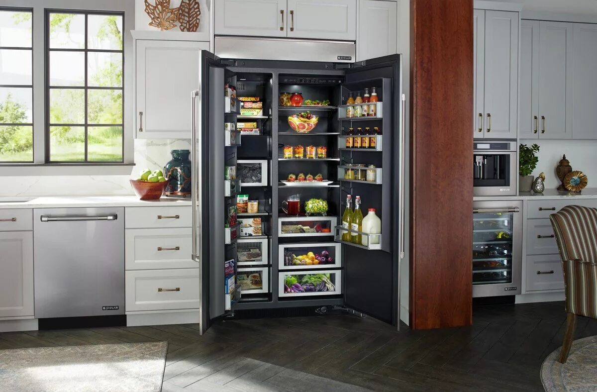 Холодильник kitchenaid KCBPX 18120. Холодильник Jenn-Air js48cxdbdb. Холодильник Либхер черный. Встраиваемый холодильник Side by Side. Топ встраиваемых холодильников