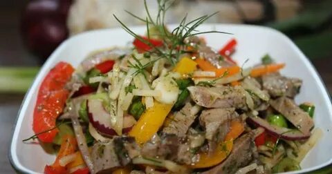 Мясные салаты без майонеза