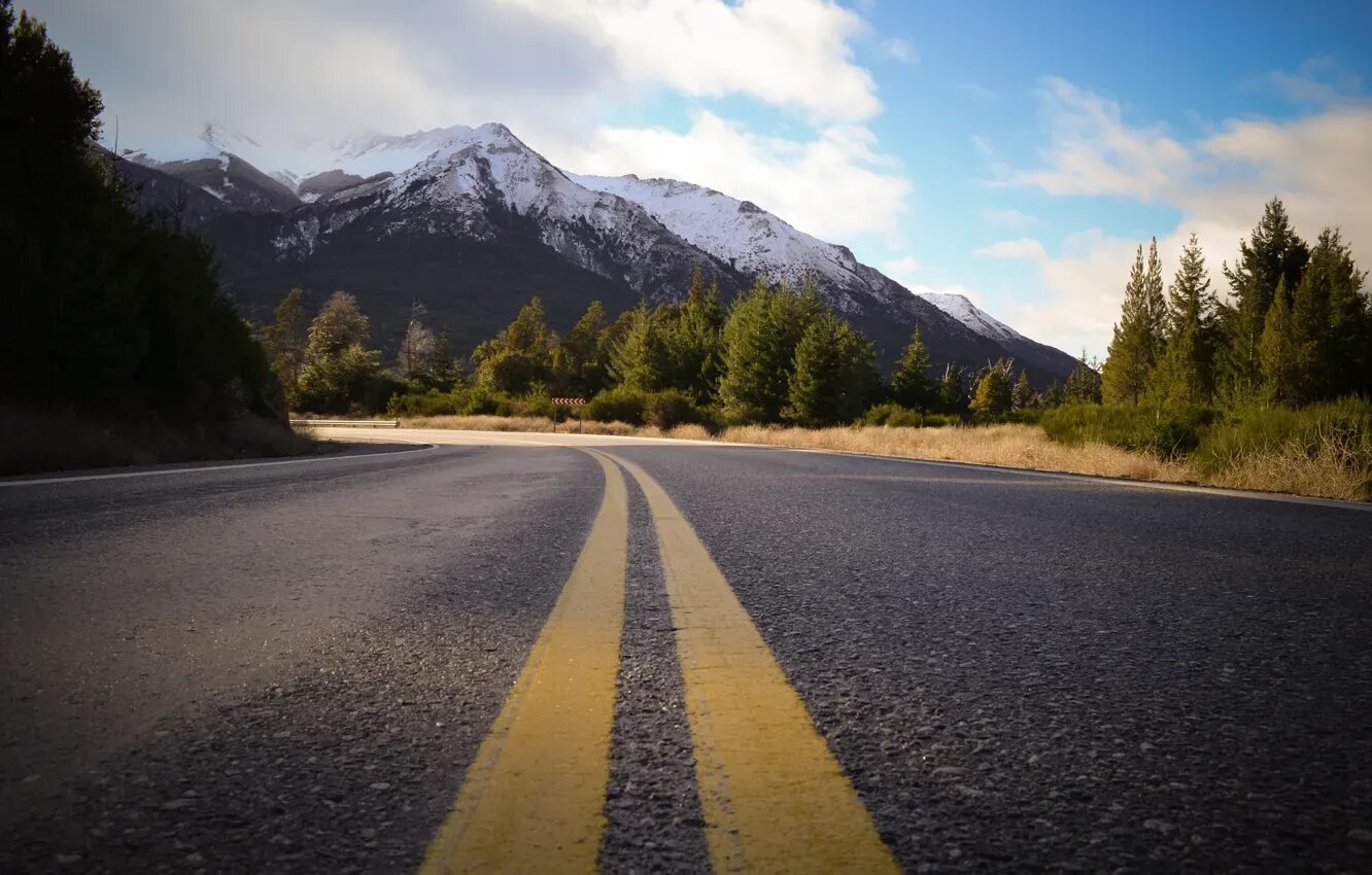Wallpaper Gray Concrete Road Between Green Trees and Mountain During Daytime, Ba