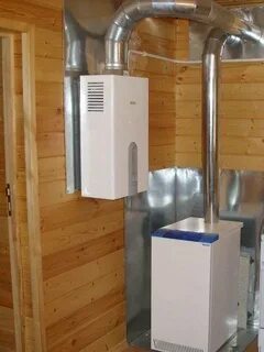 Установка газового котла на деревянной стене