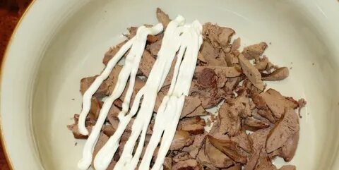 Куриная печень слоями