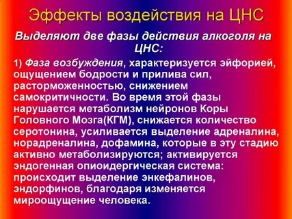 Влияние цнс