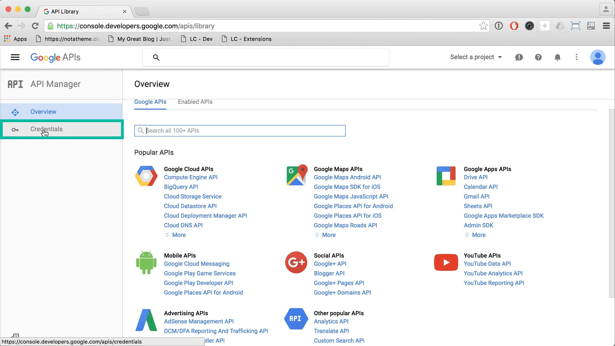 Google apis services