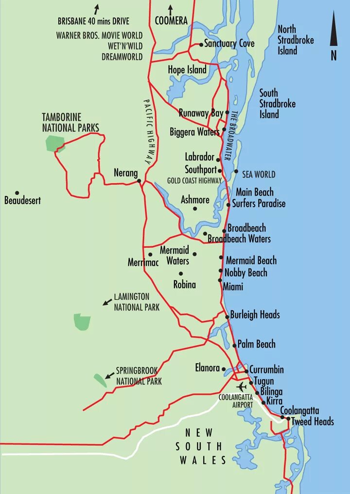 Голд-Кост Австралия на карте. Gold Coast Australia на карте. Золотое побережье Австралии на карте. Голд Коаст Австралия на карте.