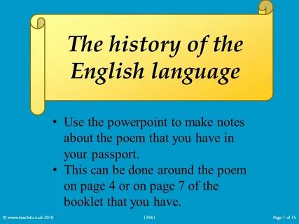 English but the english language