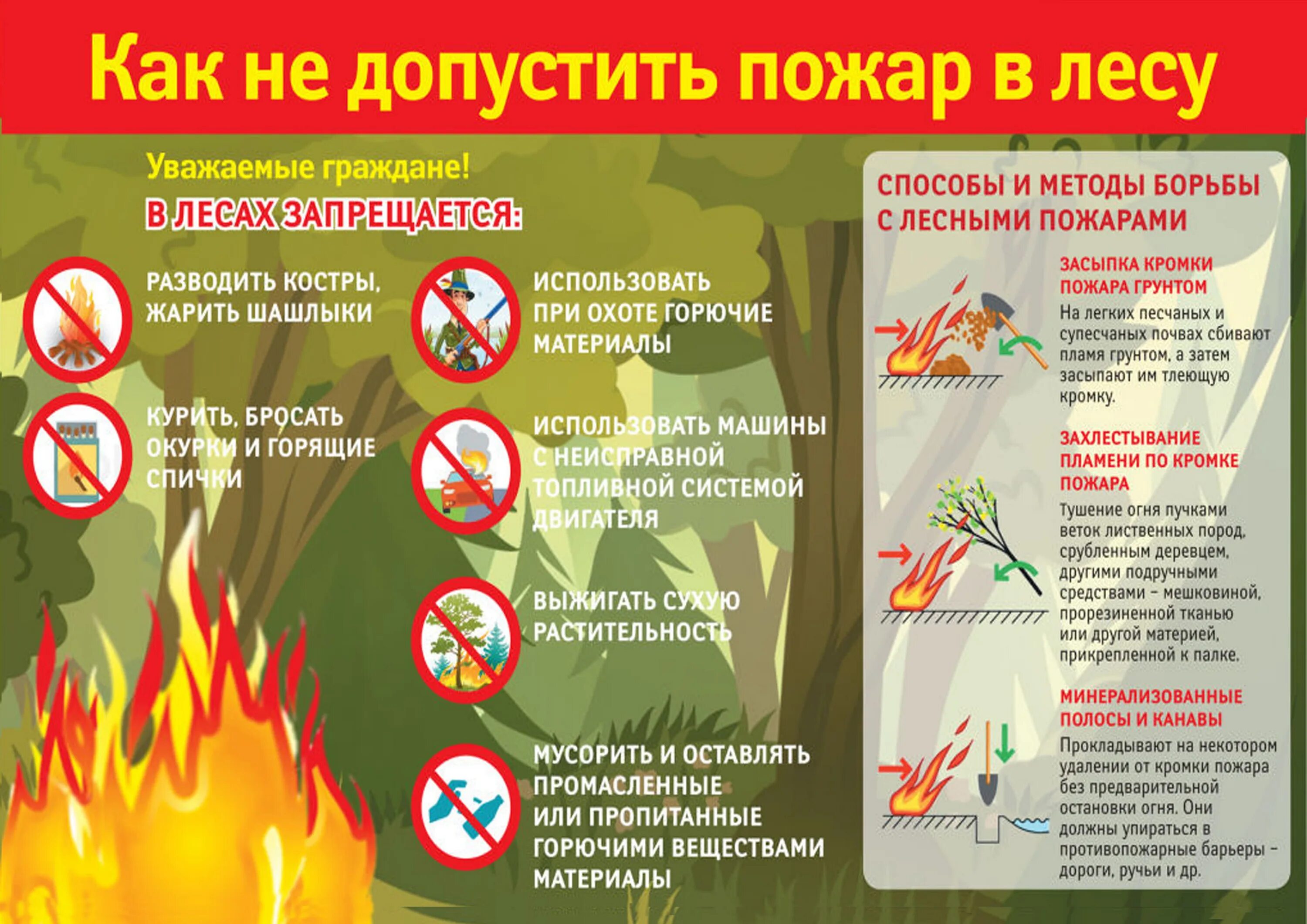 Меры по предотвращению природных пожаров. Пожарная безопасность в лесу. памятка в лес от пожаров. лесные пожары памятка.