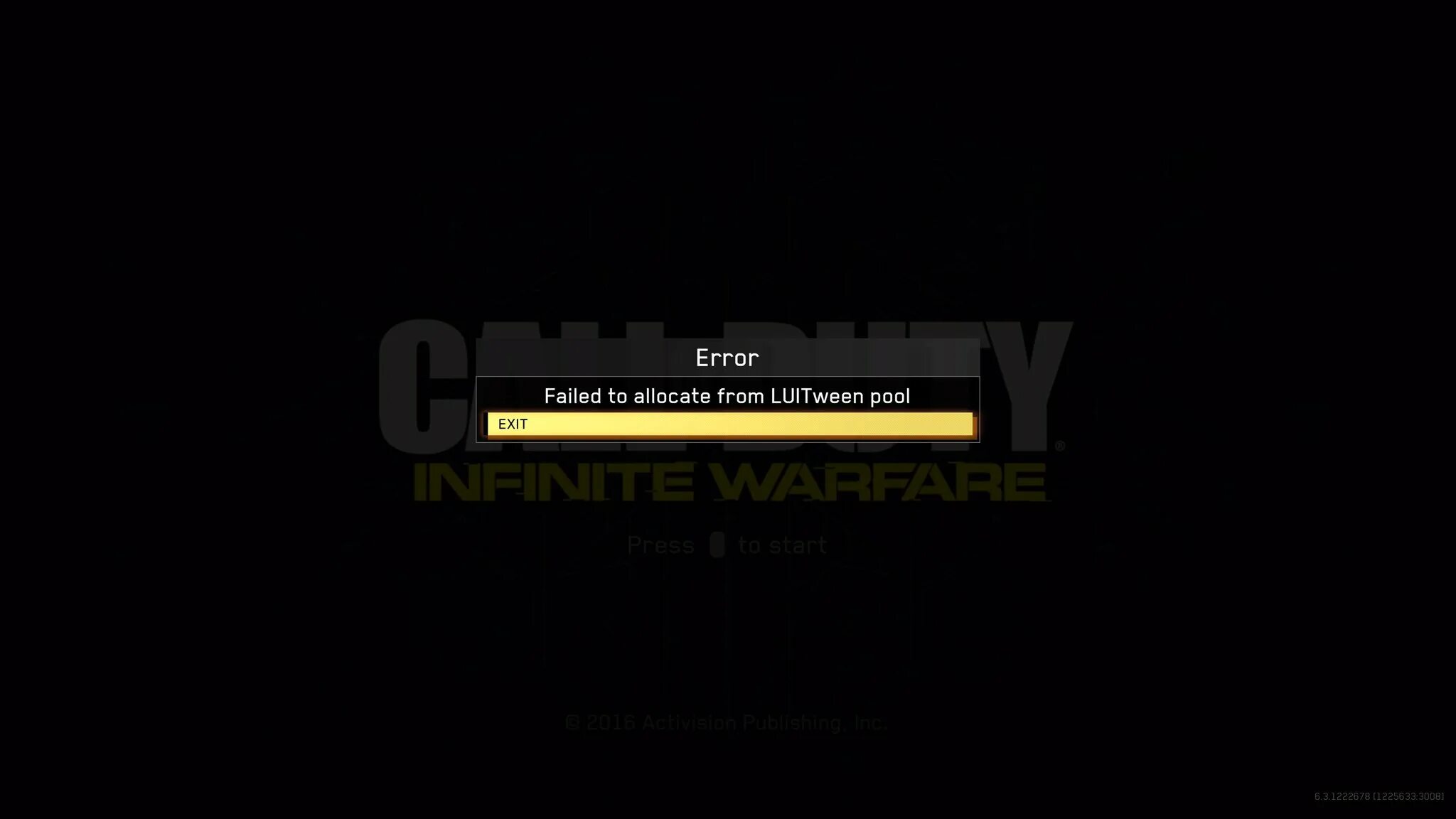 Failed to allocate video memory