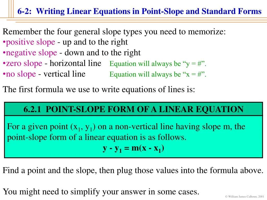 To be in the point of. Standard form of linear equation. point slope equation. point-slope form of the equation of a line. vertical line in slope form.