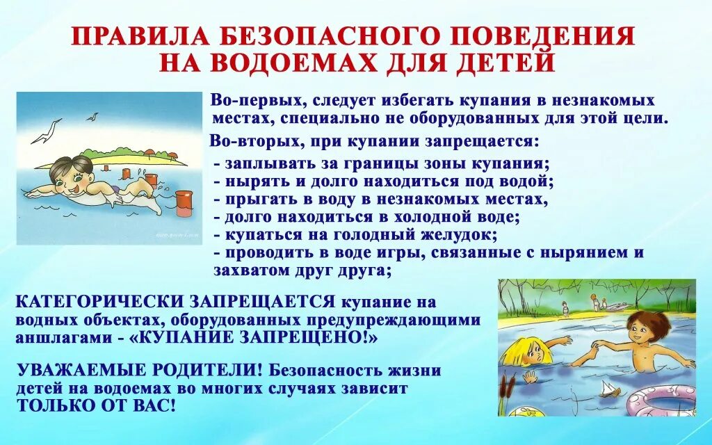 Передать информацию воде. Памятка для детей водоемы. Правила безопасного поведения на водоемах. Правила поведения намводоемах. Безопасность на водоемах в летний период.