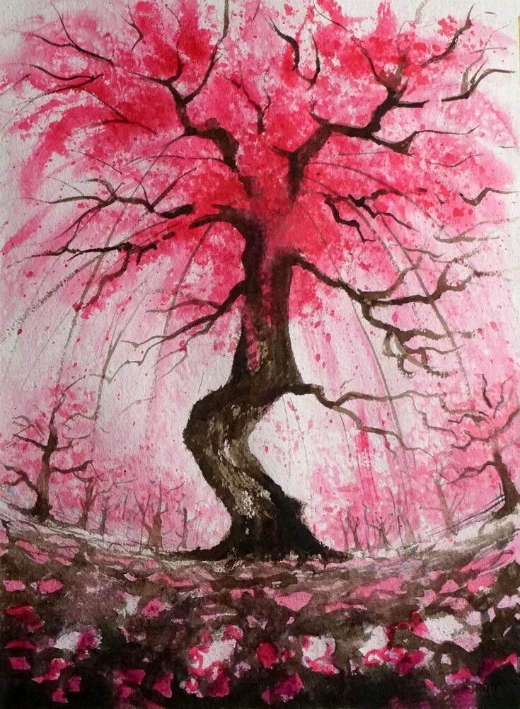 Сакура пейзаж. Art blossom. Art blossom. Сакура черри блоссом дерево. Гохуа китайская живопись сакура.