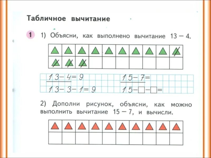 Объясни как выполнено вычитание. Дополни рисунок объясни как можно выполнить. Объясните как выполнено вычитание 13-4. Оьясгт как выполнено вычетание13-4.