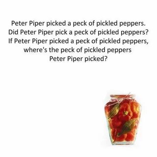 Скороговорка pickled pepper