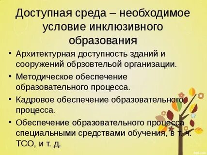 Создание условий инклюзивного образования