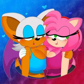 Amy and Rouge giving each other boobie kisses. 