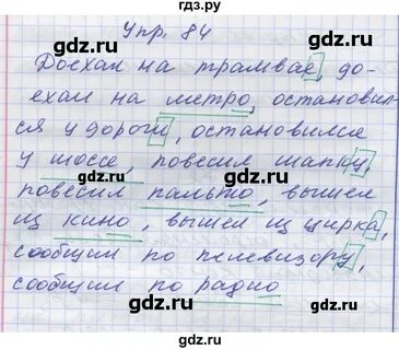 Русский язык 7 класс упражнения 84