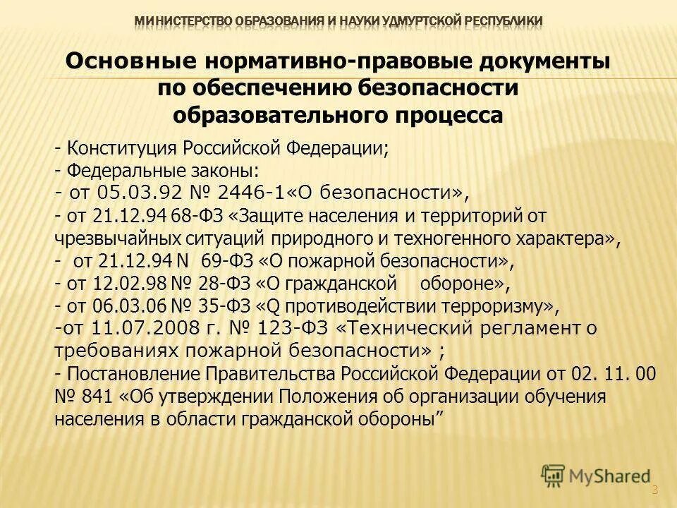 Нормативные документы по обеспечению безопасности о. у.. Основные нормативные документы. Основные федеральные законы. Основные документы регламентирующие обеспечение безопасности РФ.