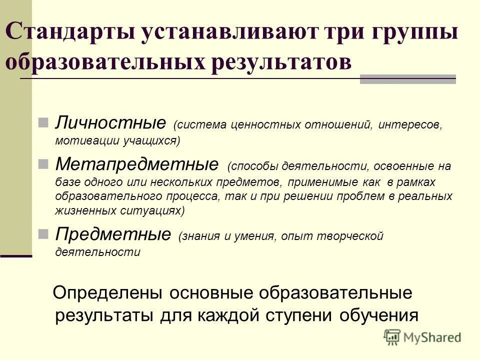 Группы образовательных результатов. Группы образовательных результатов. Виды образовательных результатов. Планируемые результаты три группы. Планируемые результаты личностные метапредметные предметные по фгос.