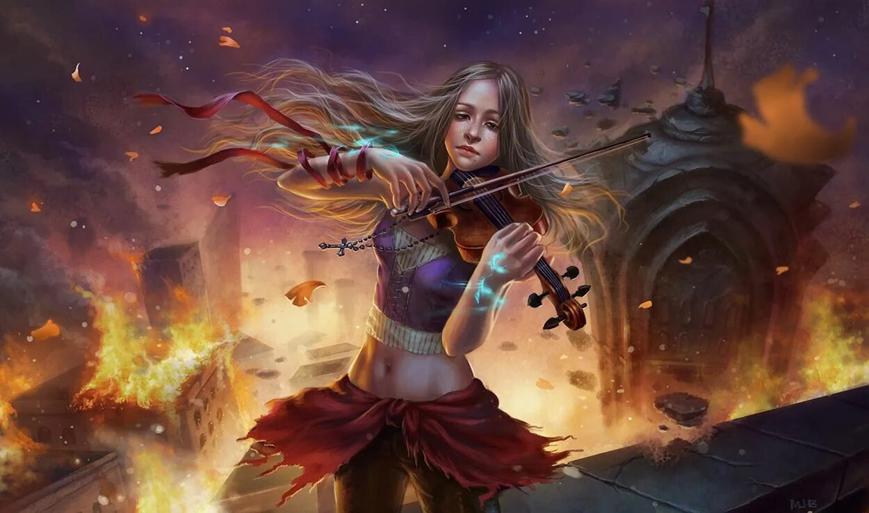 Магию пою. Девушка со скрипкой арт. Музыкант фэнтези. Скрипач фэнтези. Скрипка фэнтези.