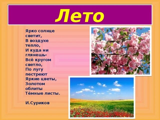 Весной текст ярко светит солнце