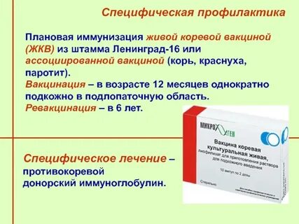 Иммуноглобулин корь профилактика