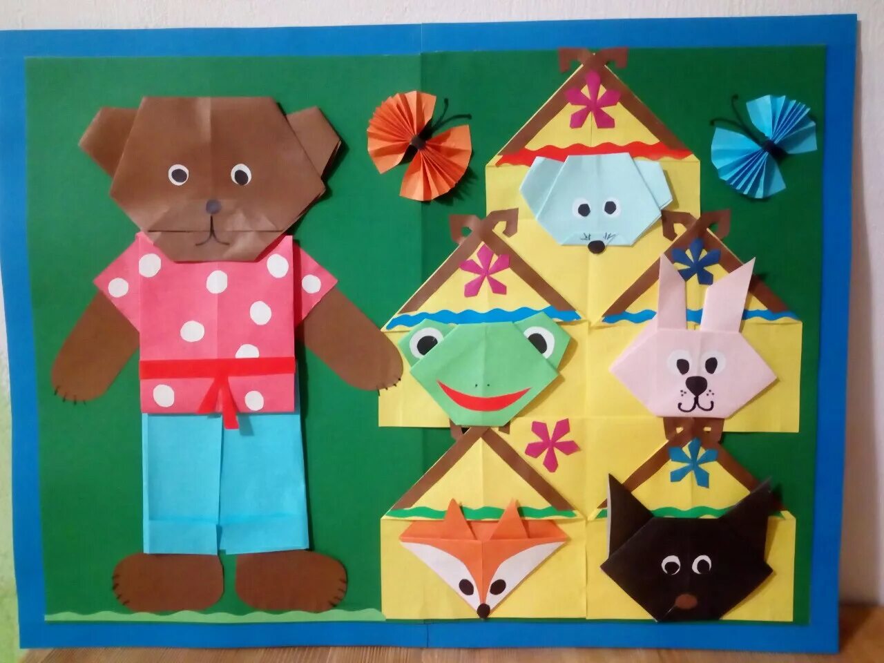 Сказка из бумаги. Театр оригами в детском саду. Конструирование из бумаги для дошкольников. Аппликация оригами. Аппликация из оригами для детей.