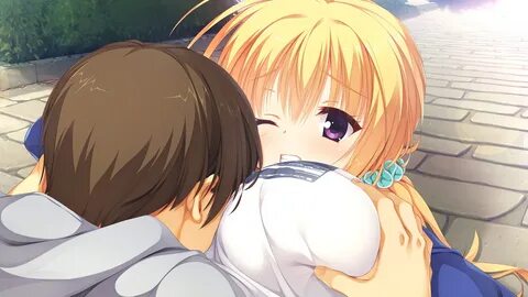 Konachan com - 225036 blonde_hair breast_grab breasts brown_hair game_cg ho...