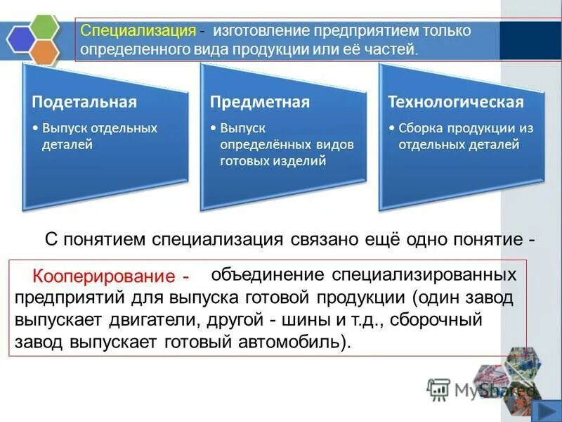 Специализация это выпуск готовой продукции. Специализированные объединения людей. Основные функции эндокринной системы. Кооперирование в машиностроении. Общие законы управления.