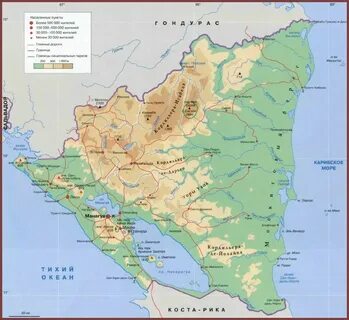 Никарагуа на карте