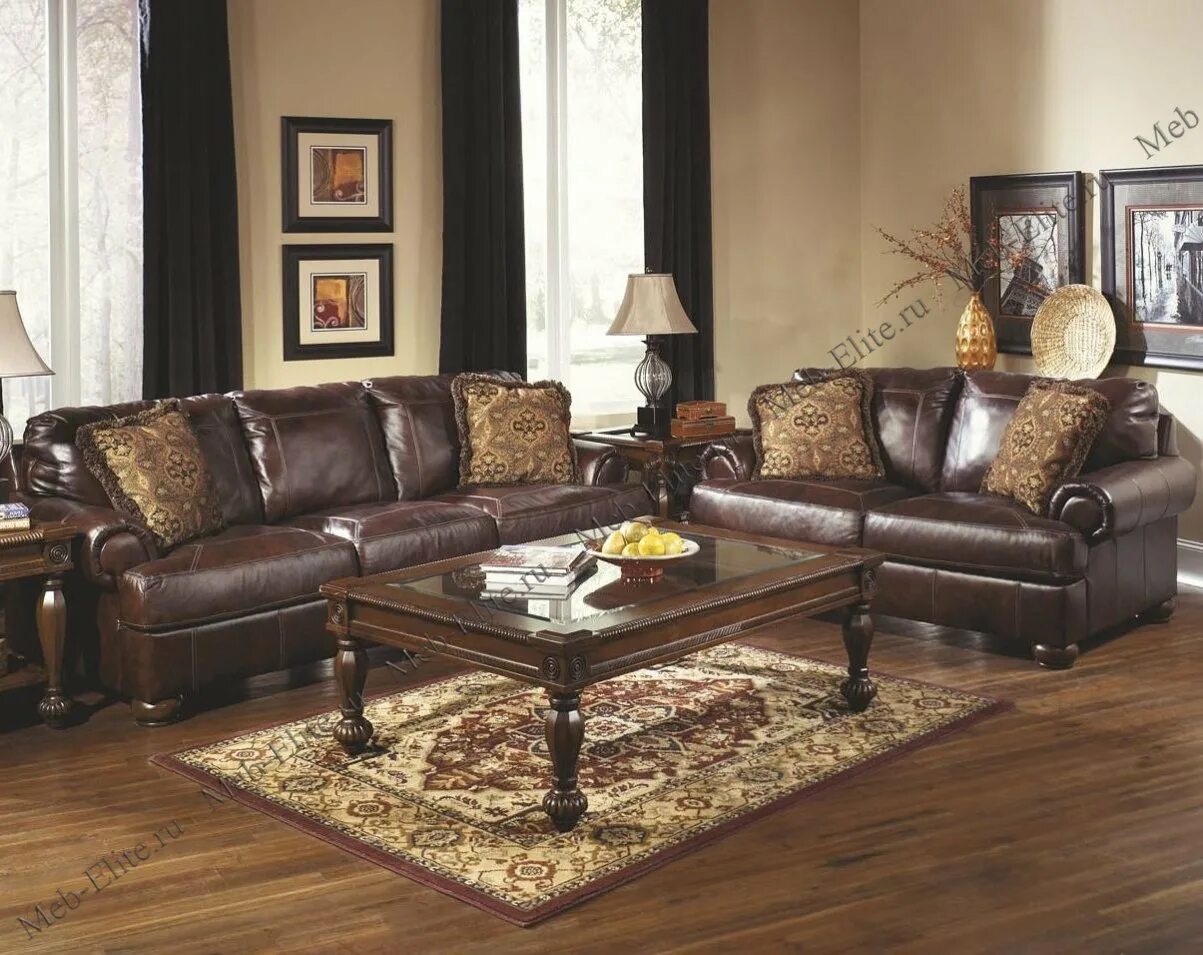 Комплекты диванов в гостиную. Кожаный диван Ashley Furniture-8060333. Ashley: Axiom: диван 2-х местный. Американская мебель Ashley. Мягкая мебель в гостинн.