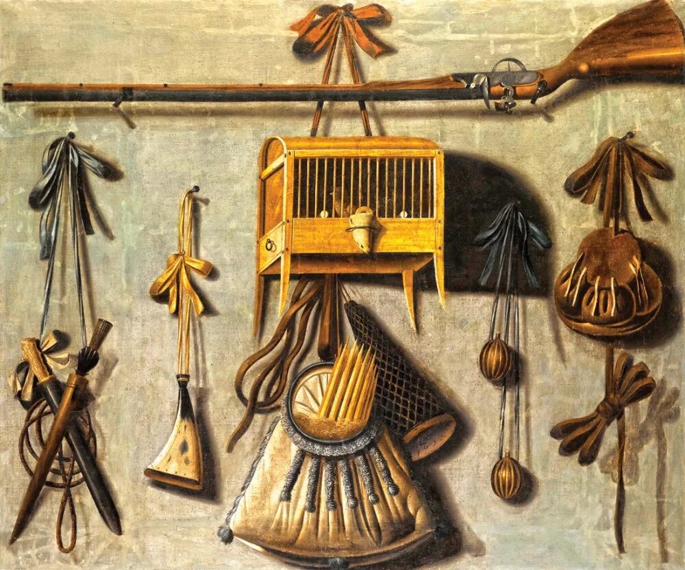 Атрибуты охотника 19 века. Охота атрибуты. Экипировка для охоты. Антони леманс «охотничьи атрибуты». Натюрморт «охотничьи трофеи» галандии 17 века.