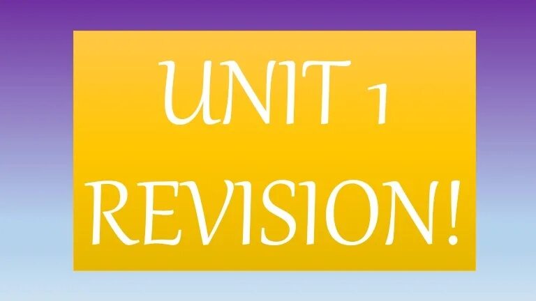 Revision unit 2