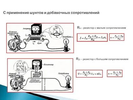 Сопротивление шунта формула