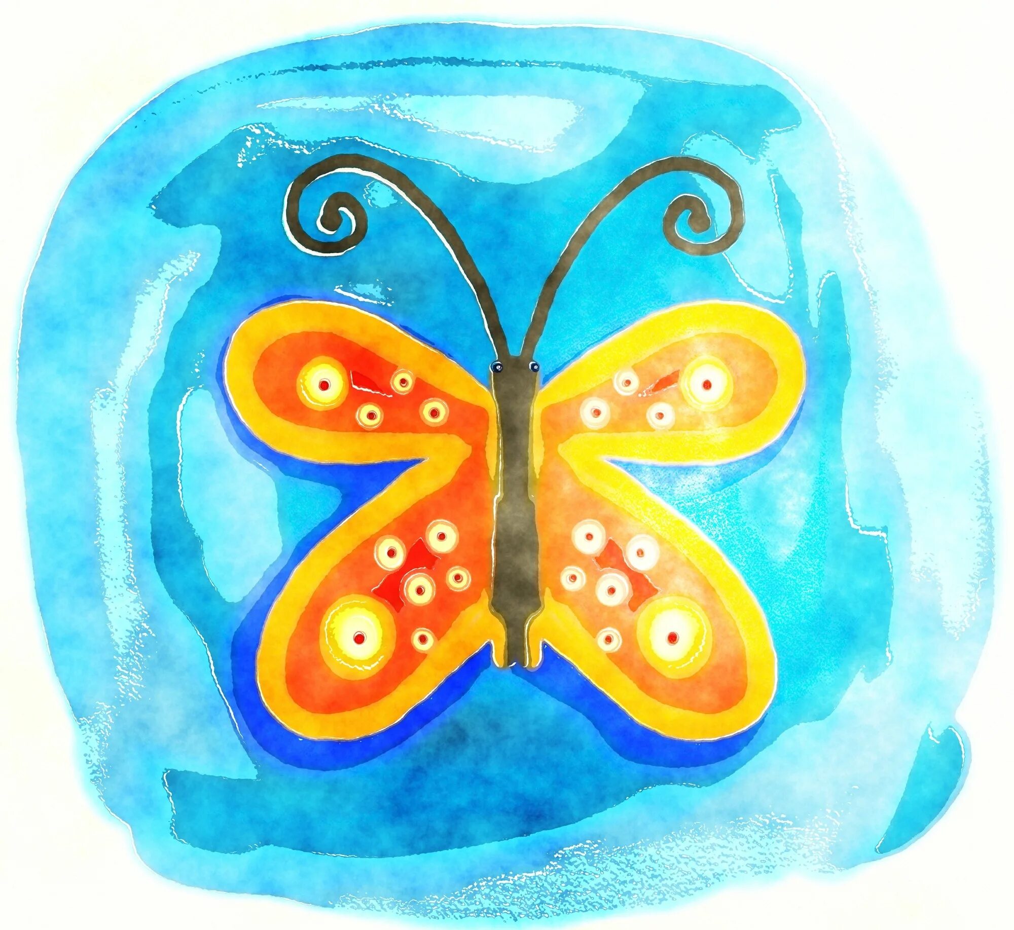Бабочка в садик. Рисование для детей. Рисунки красками. Рисование красками для детей. Рисование для малышей красками бабочек.